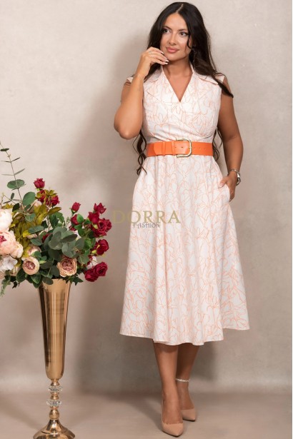 Rochie Boem din bumbac cu buzunare si curea